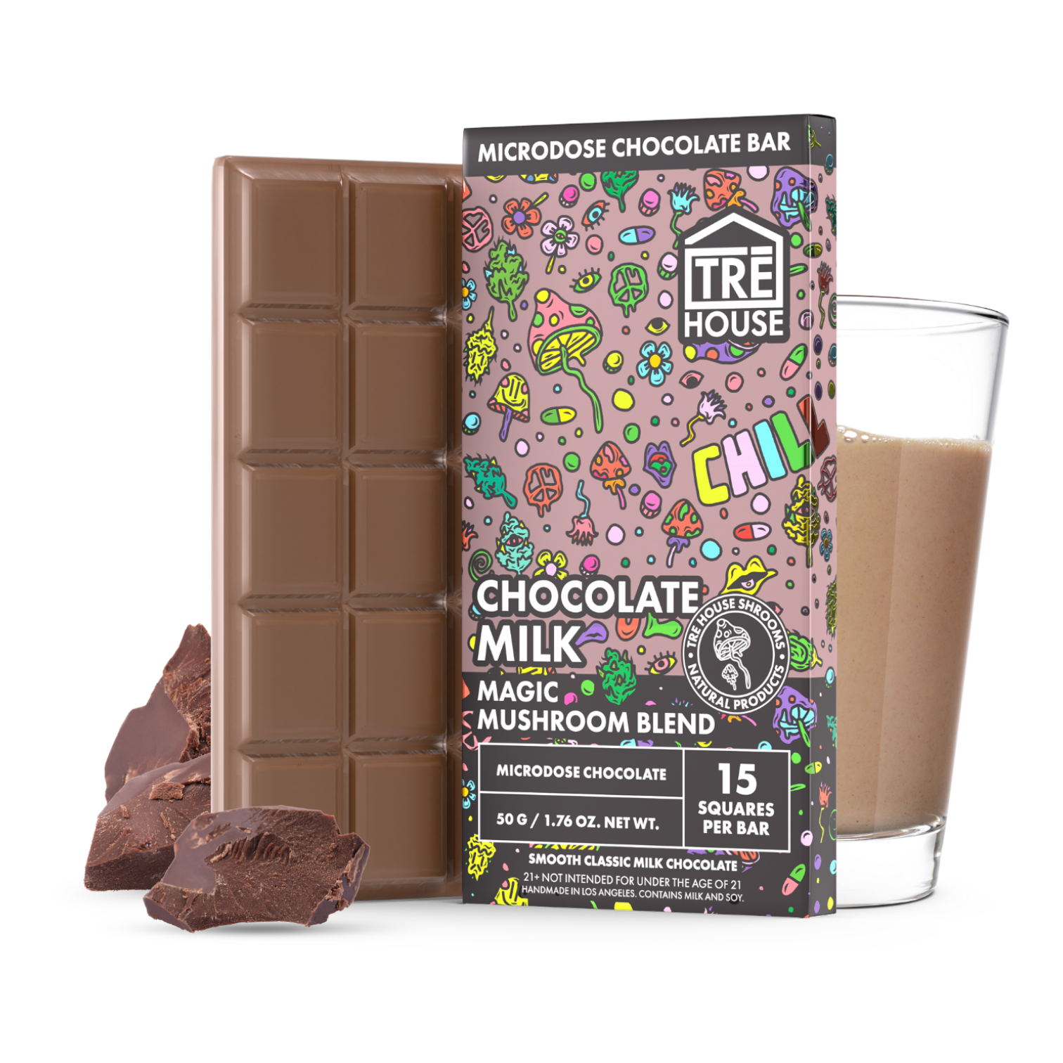 TRE House Magic Mushroom Chocolate Bar Chocolate Milk