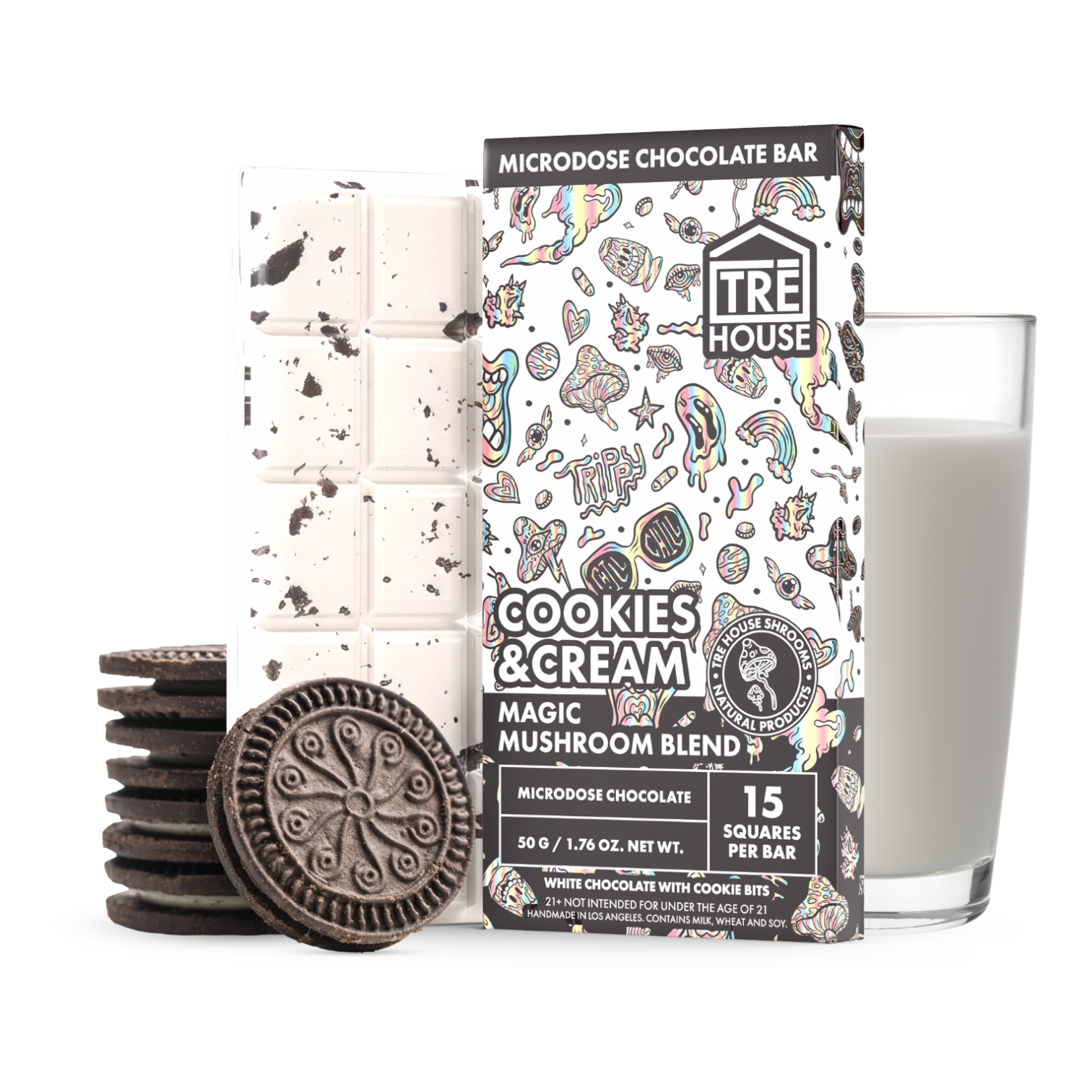 TRE House Magic Mushroom Chocolate Bar Cookies & Cream