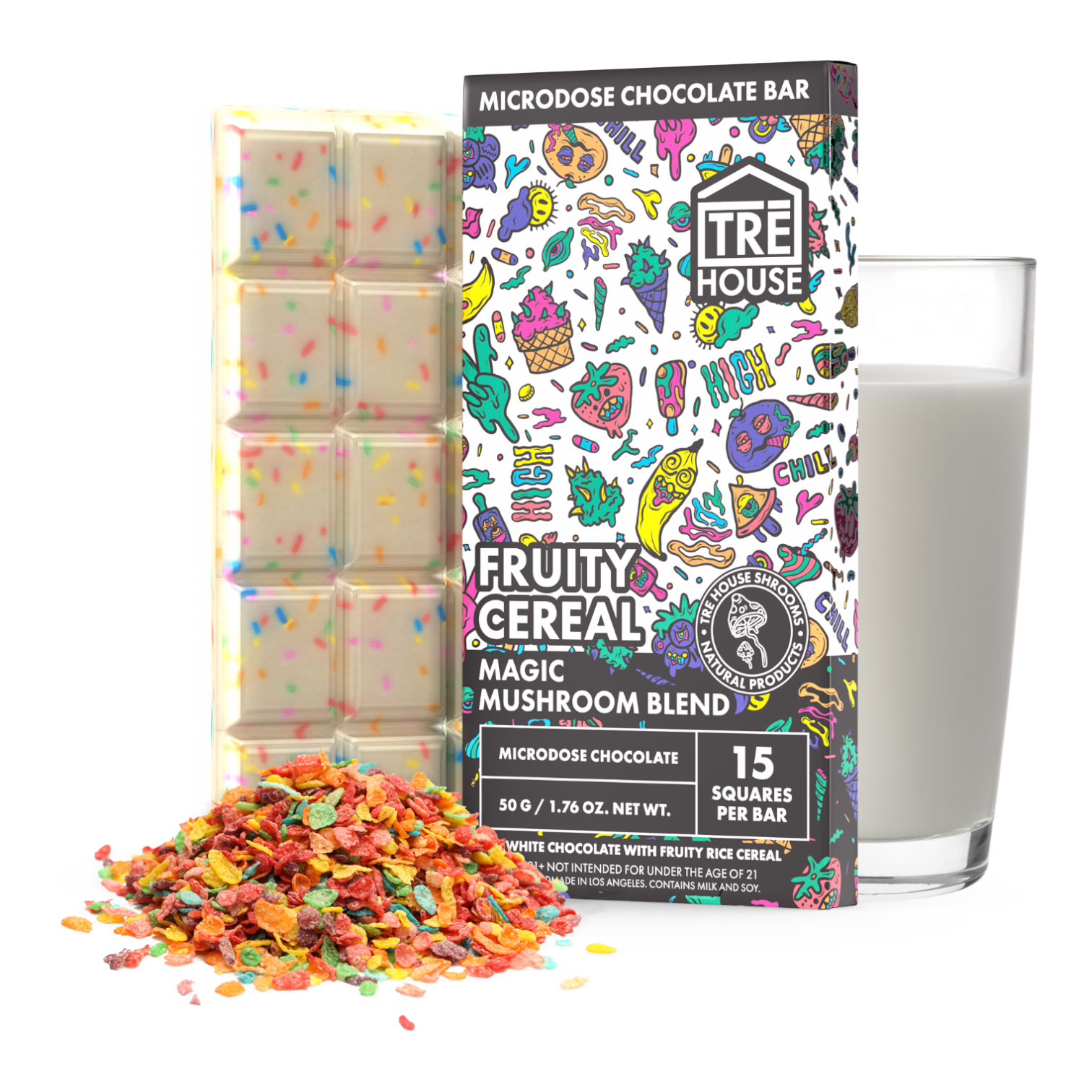 TRE House Magic Mushroom Chocolate Bar Fruity Cereal