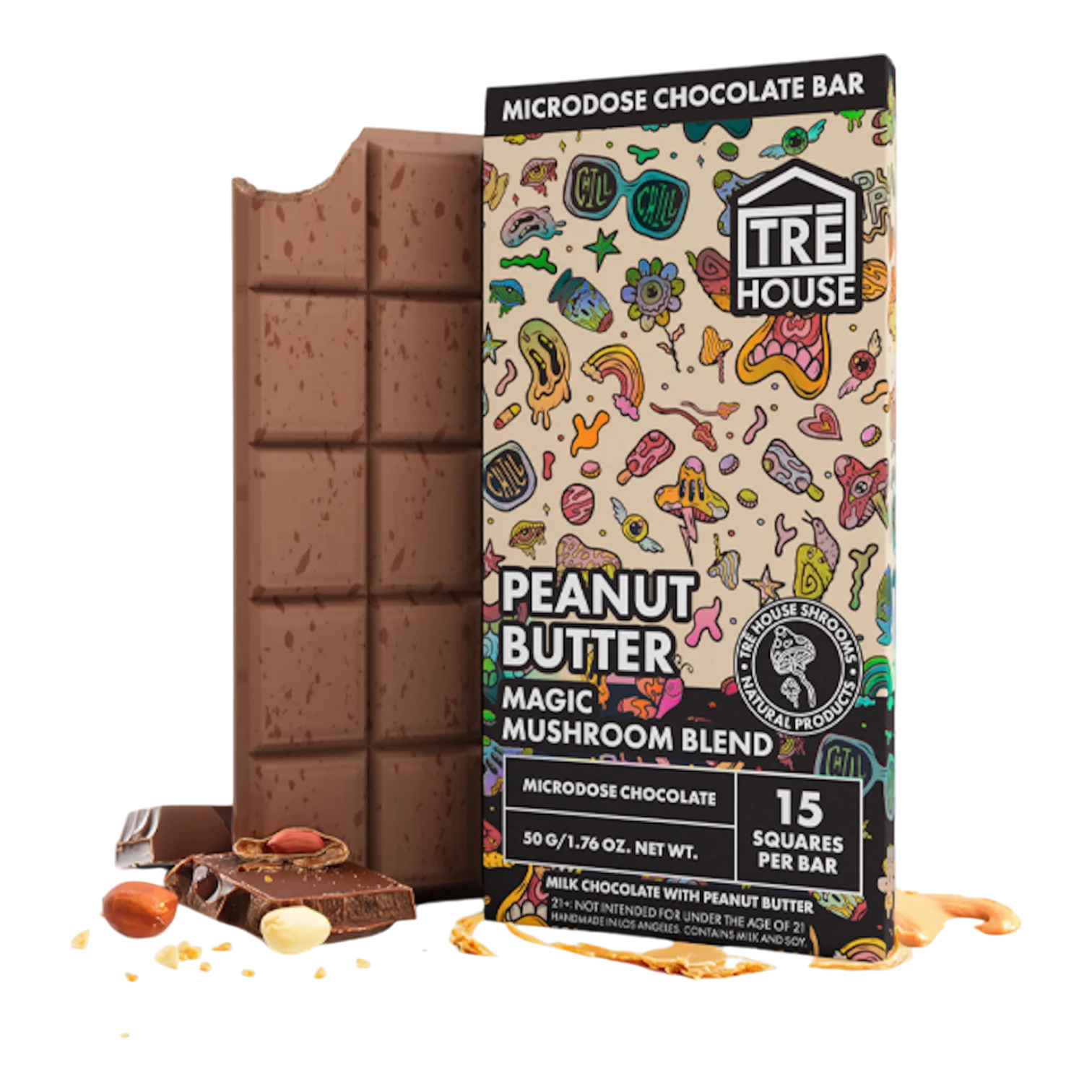 TRE House Magic Mushroom Chocolate Bar Peanut Butter